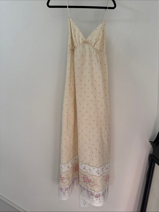 Dresses & Skirts - Vintage Floral Slip Dress Cottagecore Nightgown Rosebud Print romantic maxi